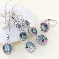 3pcs ring decorations stable multicolor widely use necklace ring earring pendant necklace for wedding