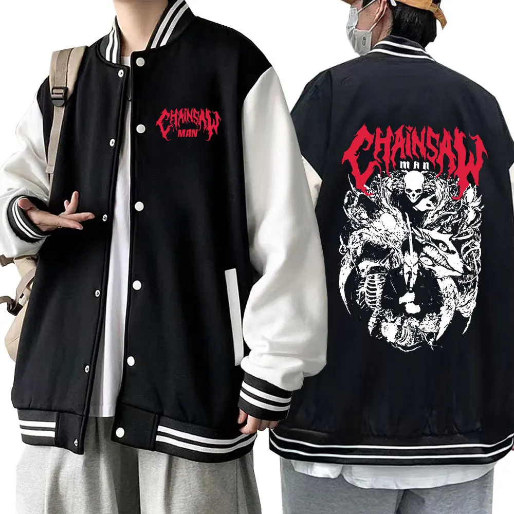 

Japan Anime Chainsaw Man Baseball Uniform Men Women Oversized Sweatshirt Harajuku Manga Aki Hayakawa Bomber Jackets Streetwear