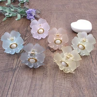 pearl flower hair claws candy transparent crabs claw hair clips clamps cute korean for women girls ponytail hair accessories