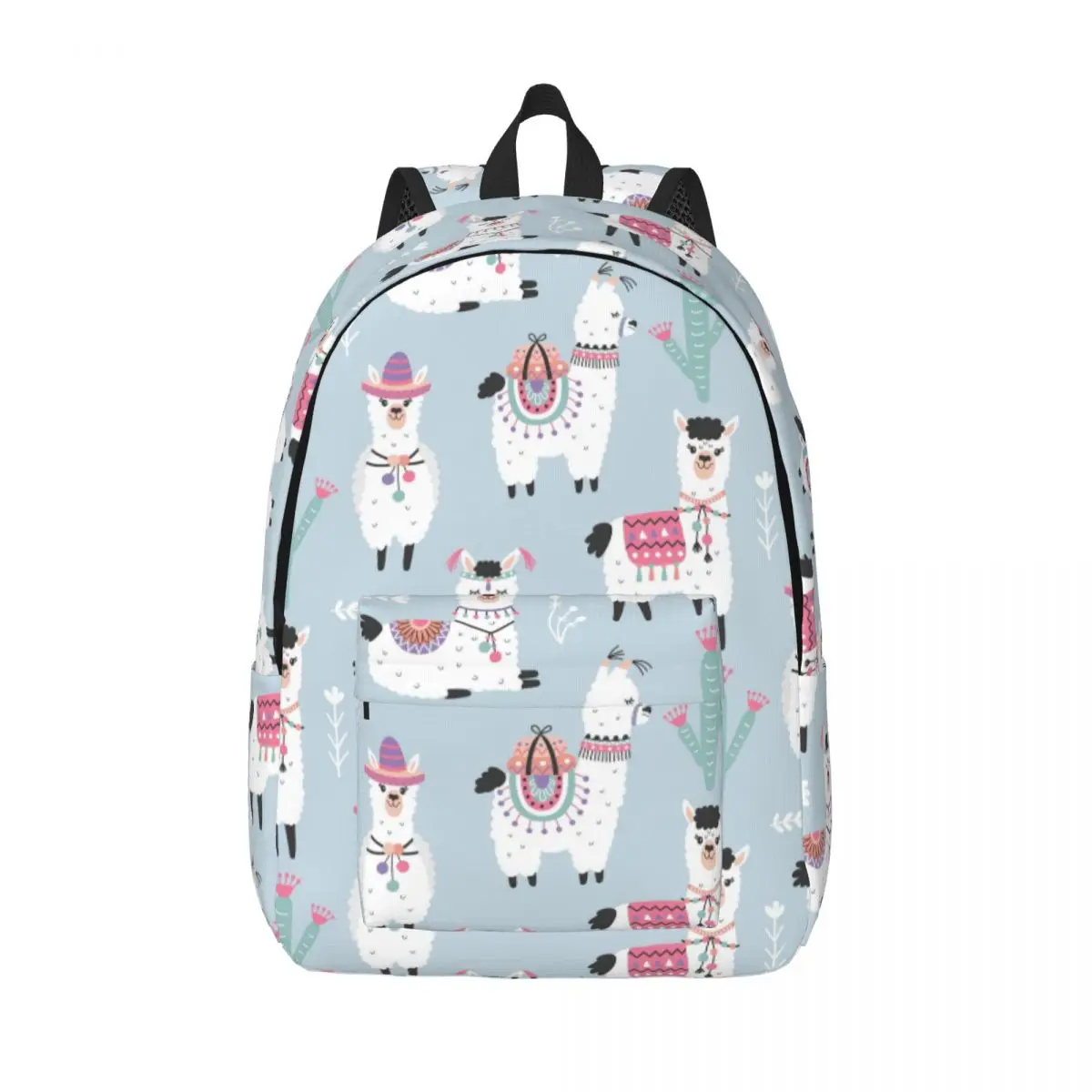 Laptop Backpack Unique Cartoon Llama Alpaca And Cactus School Bag Durable Student Backpack Boy Girl Travel Bag