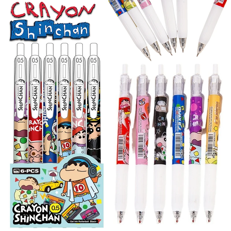 Гелевая ручка Crayon Shin-chan с мультяшным рисунком 0 5 Lack Ink для подписи офисные и