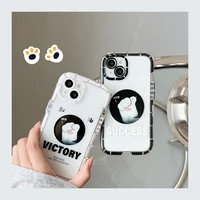 luminous phone case for iphone 13 pro max 12 pro 11 x xs max xr cute cartoon cat claw camera protect shockproof soft tpu cover