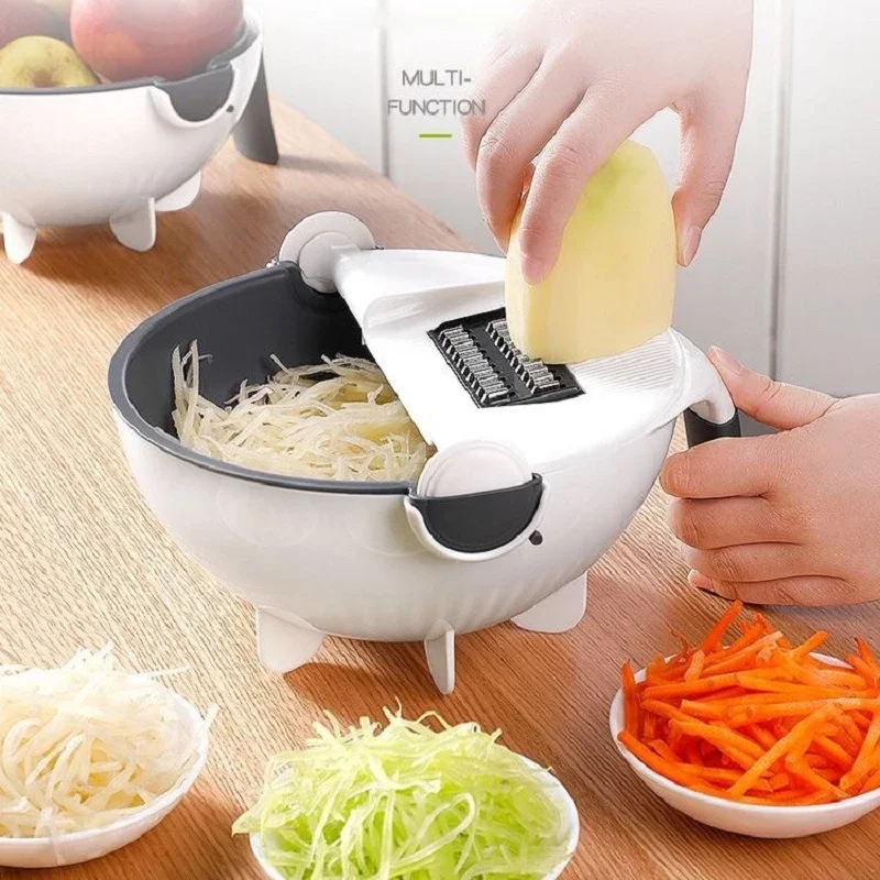 

New Shredder Vegetable Cutter Kitchen Shred with Strainer Basket Grater Slicer Cabbage Potato Carrot Onion Kitchen Accessory
