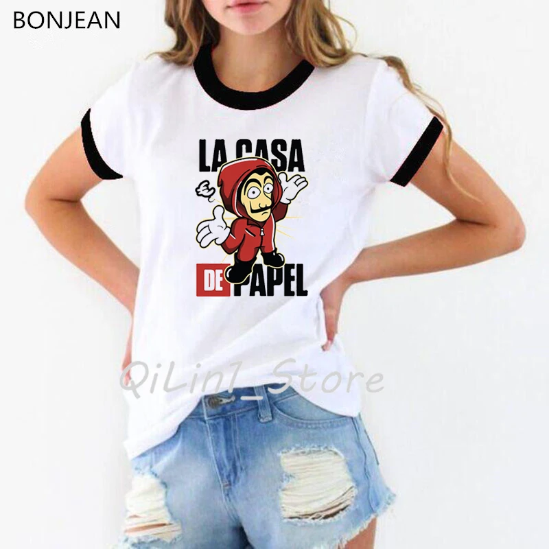 

2022 Funny La Casa De Papel Tshirt Money Heist Tees TV Series T Shirt Women Short Sleeve House of Paper T-Shirt streetwear Tops
