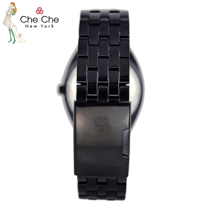 CHECHE Watch women genuine stainless steel strap mature and stable unisex watch couple models star models with gift box CC0015