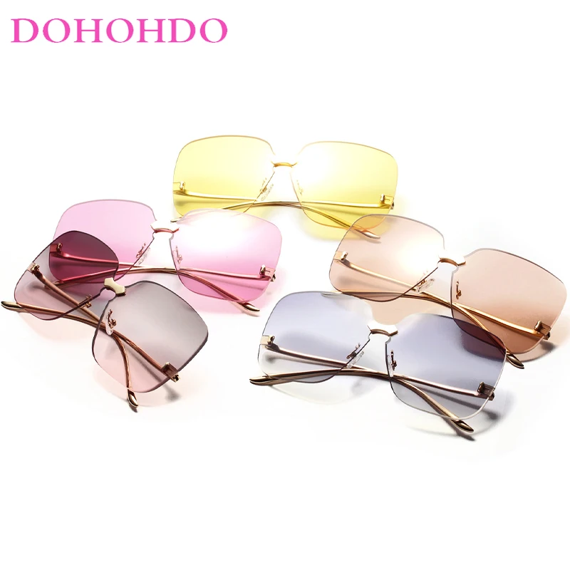 Солнечные очки DOHOHDO без оправы для мужчин и женщин роскошные солнцезащитные