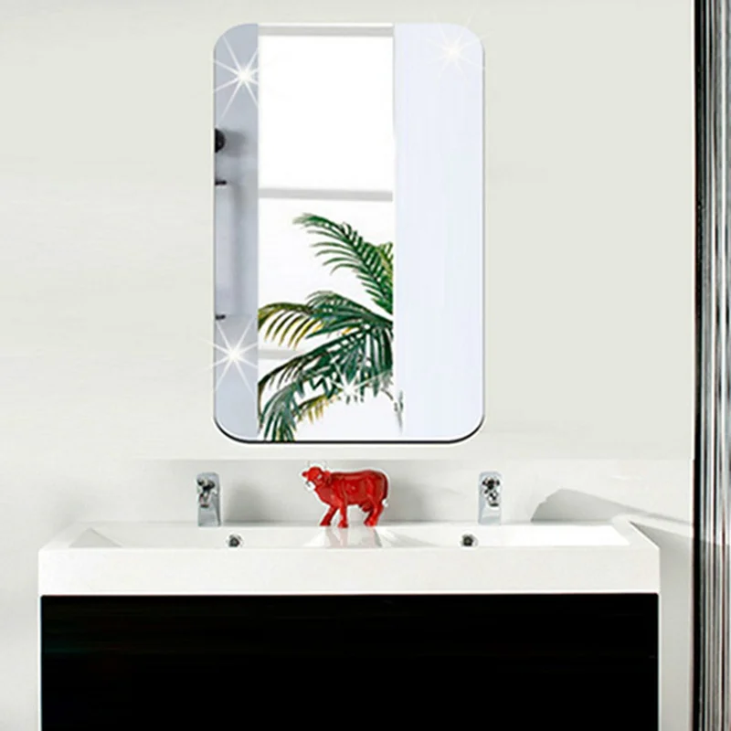 

Acrylic Stickers 3D DIY Home Bathroom Reflective Surface Oval Pattern Wall Stickers Mirror Stickers Bathroom Room Decor Mirror