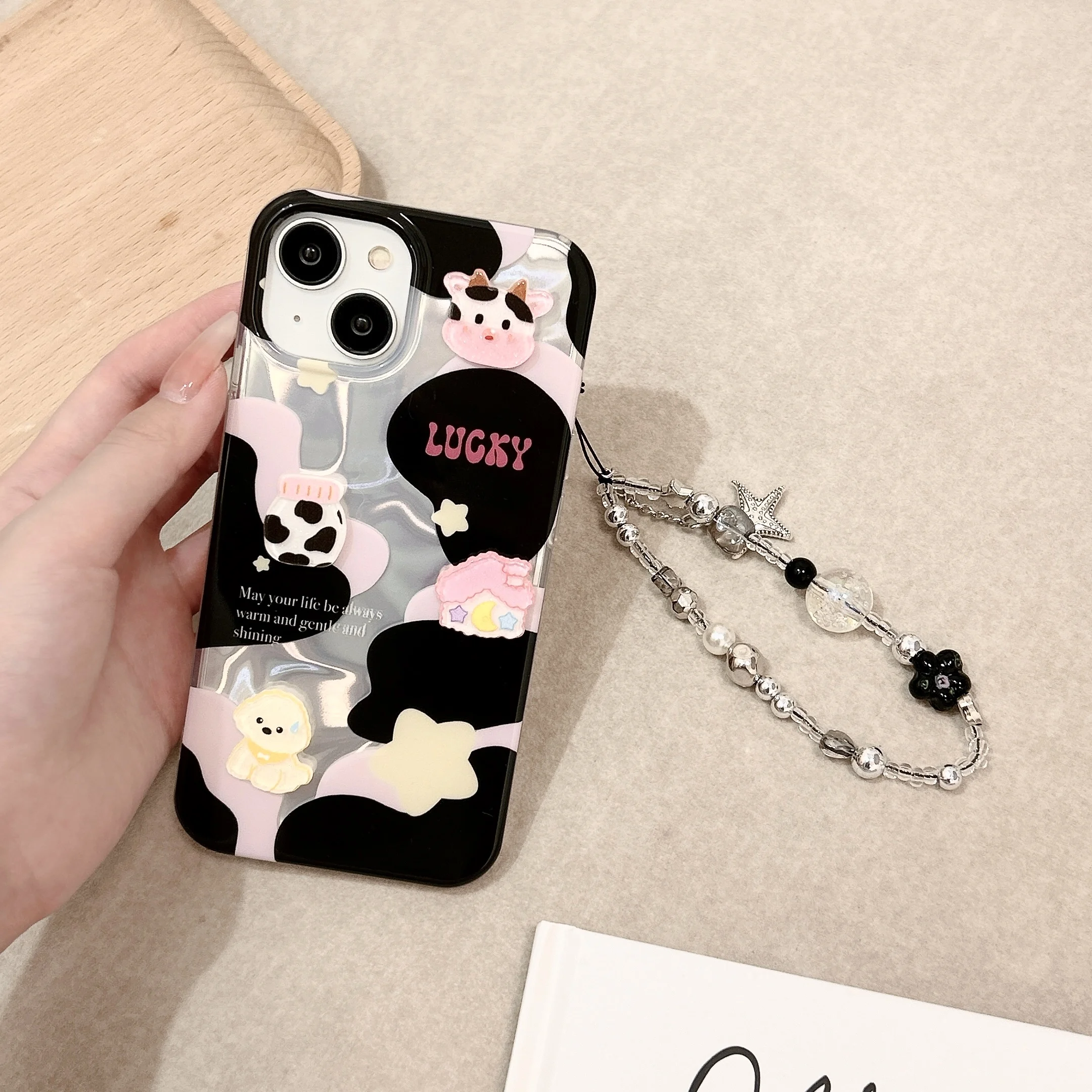 Милый мультяшный чехол для телефона Ins с 3D рисунком собаки звезды дома коровы iPhone