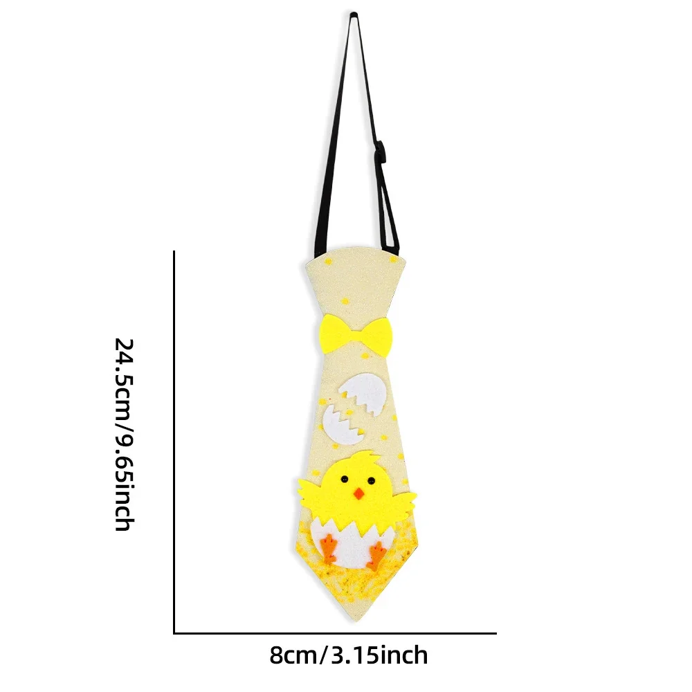 

Забавный пасхальный галстук с мультяшными зайчиками, яйцами и цыплятами, фетровые галстуки для детей, реквизит для пасхальных...