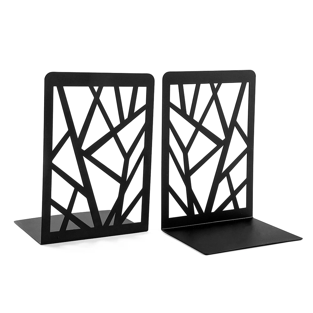 Черные Геометрические минималистичные металлические подставки для книг полки