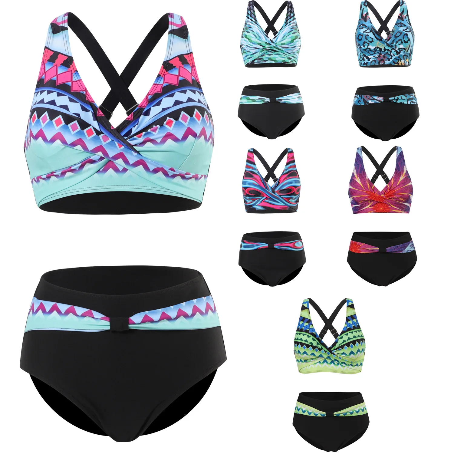 

2PCS Sexy Bikini Swimwear 2023 Women's Swimsuit Women Bikinis Set Party Women's Bikinis Trend 2023 Sexy Beach Separate Swimsuit