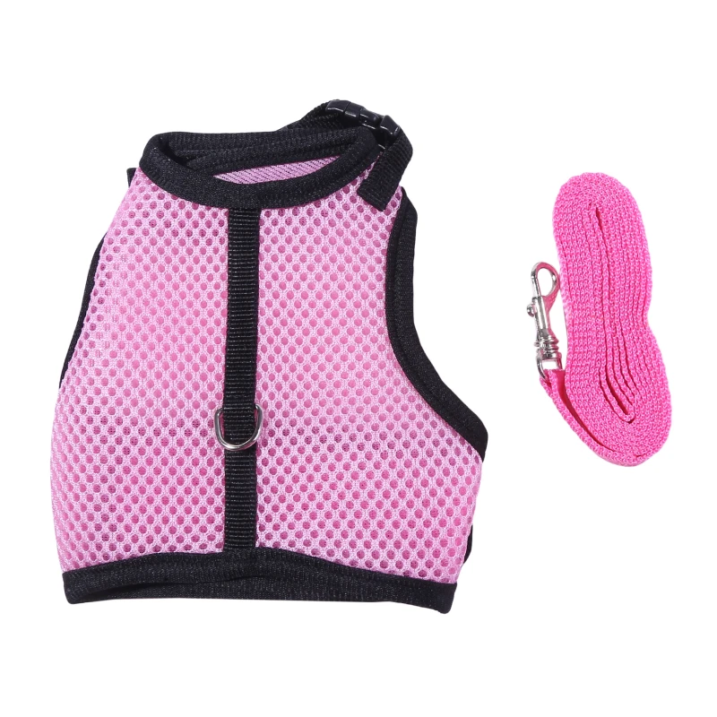 

Pet Accessories Rabbit Harnesses Vest Leashes Set Soft Mesh Harness With Leash Small Animal Guinea Pig Hamsters New