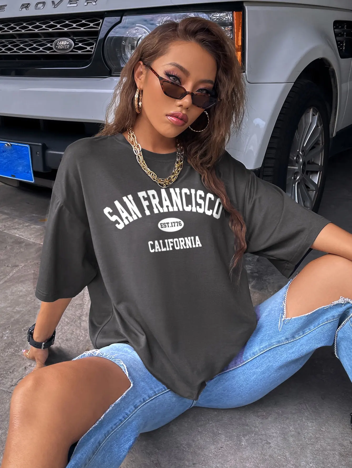 

San Francisco California Cotton Woman Tshirts Hip Hop Comfortable Tee Tops Trend Hipster Tshirt Original Short Sleeve T-Shirt