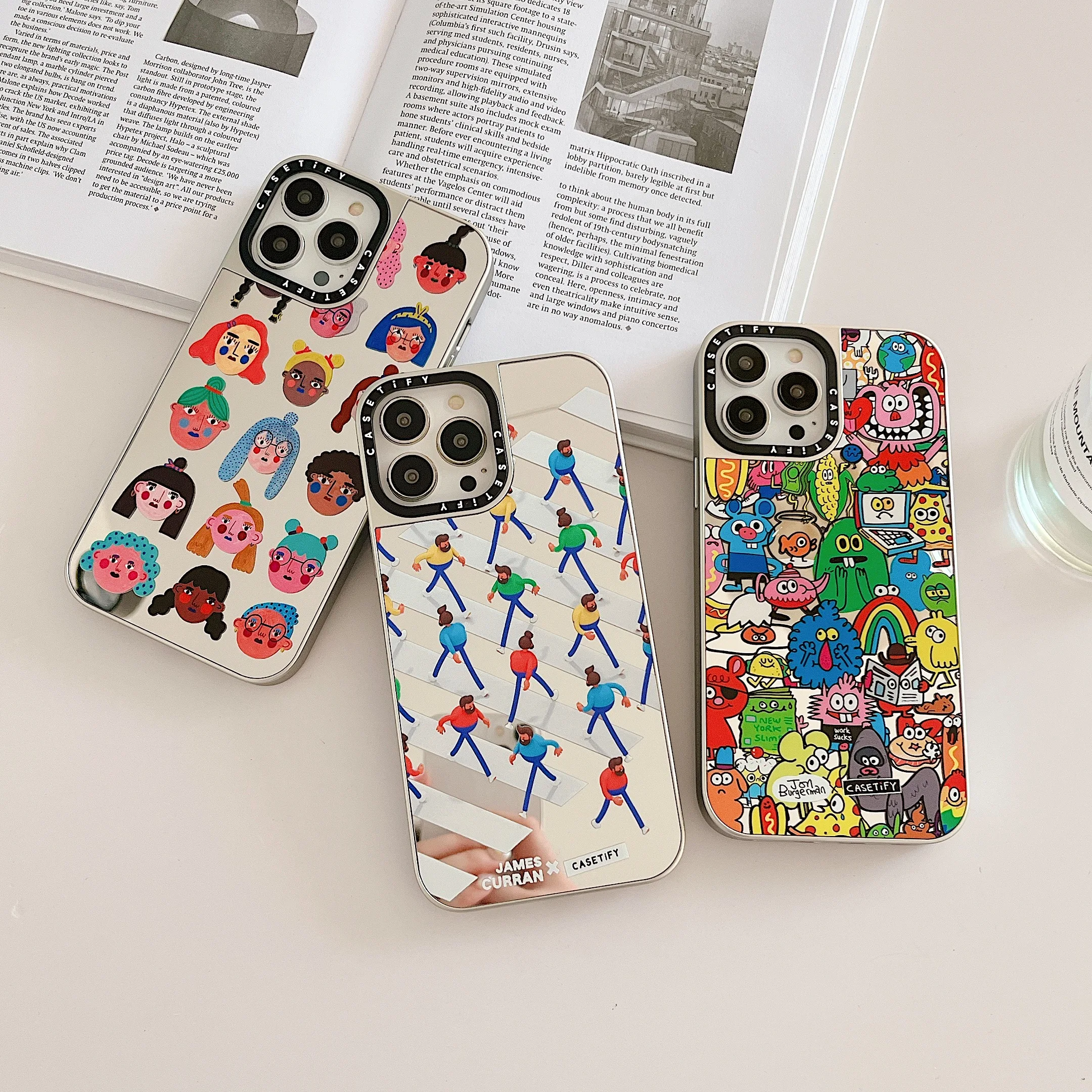 

Electroplating Vanity Mirror Little Monster Zebra Crossing Phone Cases For iPhone 14 13 12 11 Pro Max 14promax design-casetify