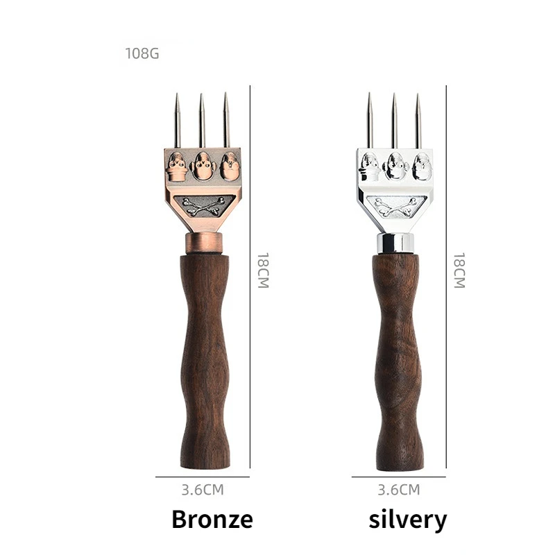 Нож из нержавеющей стали с тремя зубцами для колки льда ледокол цельной