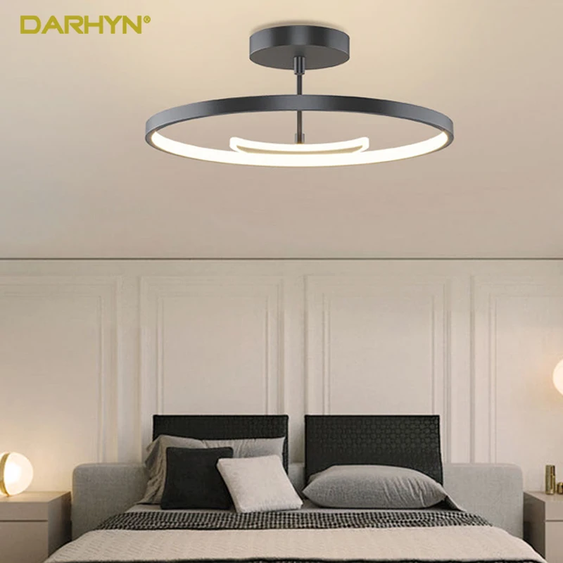 

Modern Minimalist LED Creative Intelligent Remote Control Personality Circular Design Ceiling Lamp New Bedroom Corridor Lamps