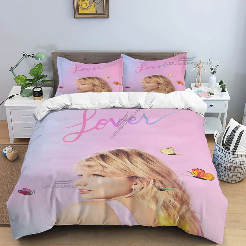 

Popular Singer Swift Art Patterns Comforter Bedding Set,Duvet Cover Bed Set Quilt Cover Pillowcase,King Queen Size Bedding Set