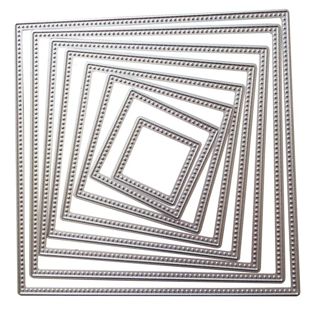 

8Pcs/Set European Style Carbon Steel Square Template Cutting Dies DIY Card Making Tool