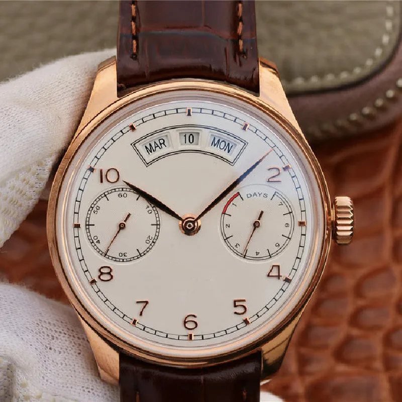 

Men's Automatic Mechanical Watch OEMG Rose Gold 44mm 503504 Leather Strap Luxury Watch Top Quality 1:1 Replica