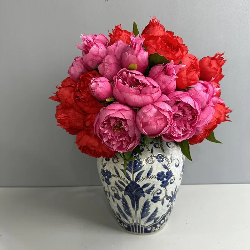 Высококачественные искусственные цветы букет из шелковых пионов Свадебные