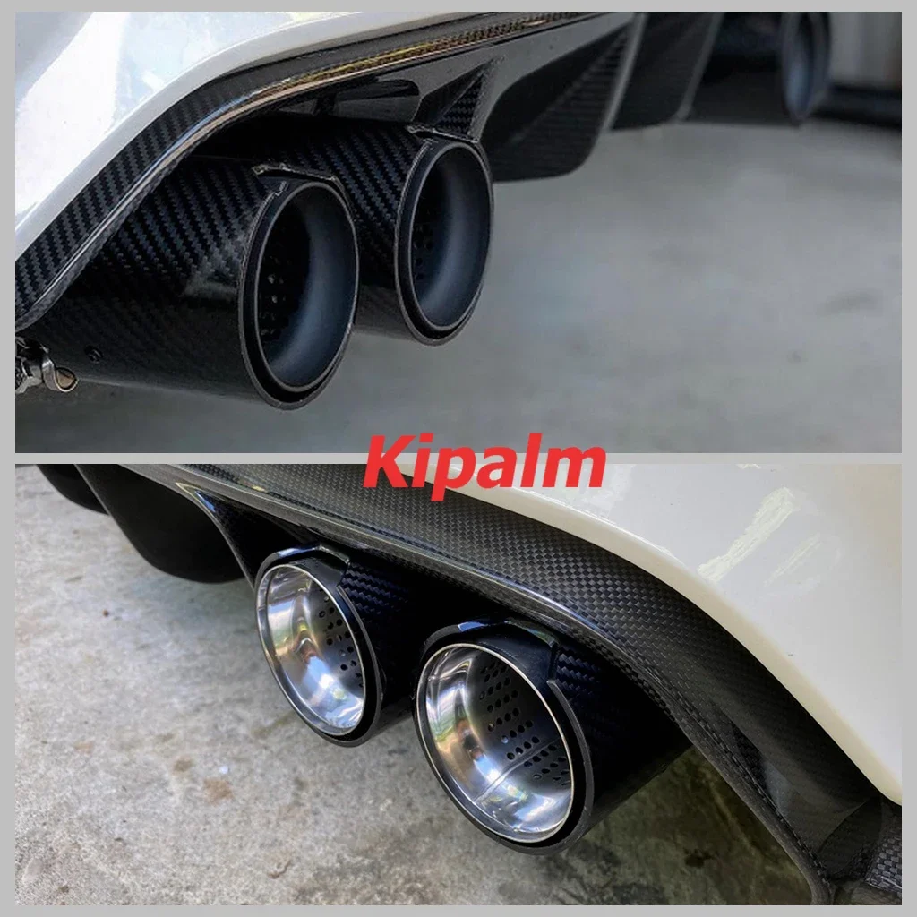 Kipalm 4 шт. M2 F87 M3 F80 M4 F82 F83 M6 F06 F12 F13 Глушитель из углеродного волокна для BMW с логотипом