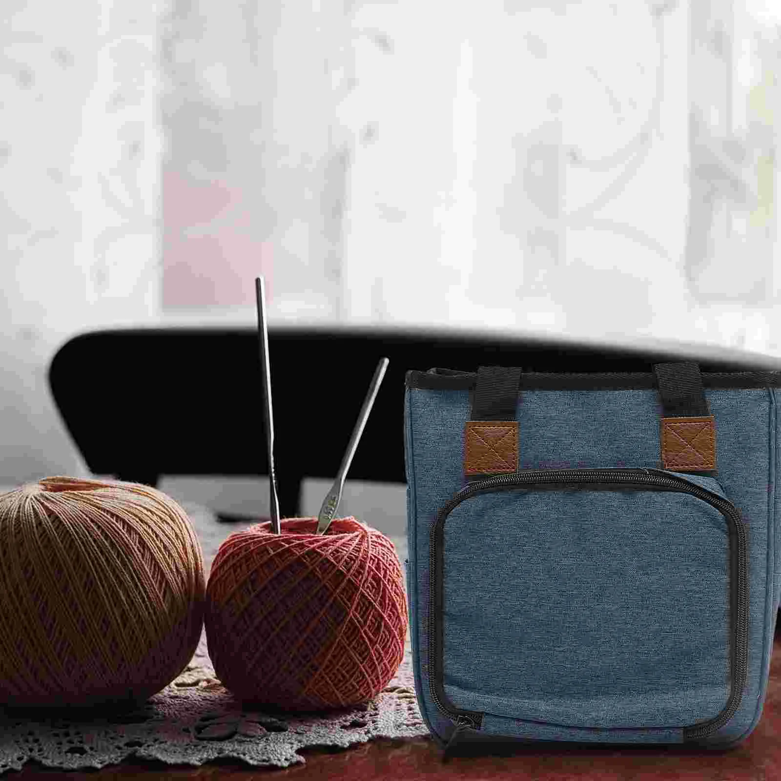 

Bag Yarn Tote Knitting Storage Organizer Bags Embroidery Portable Tool Crochet Sewing Diaper Tools Project Floss Home Woolen