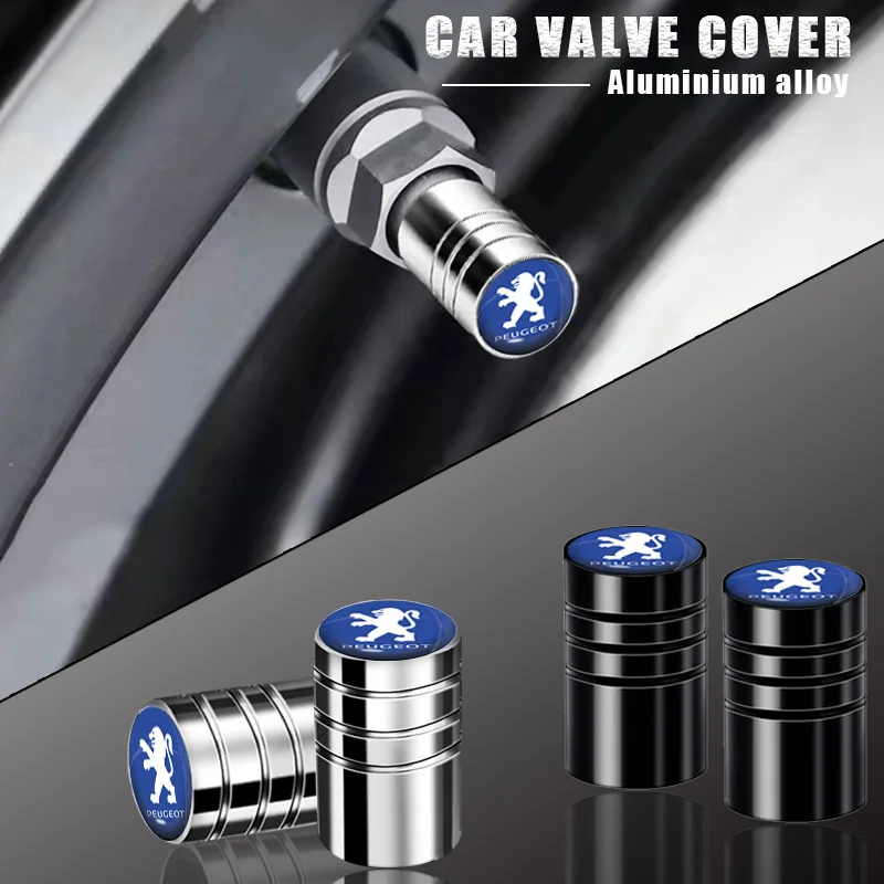 

4Pcs Metal Car Hub Valve Nozzle Stem Cover for Peugeot 206 308 307 208 207 3008 2008 508 407 301 406 408 607 Rcz Car Accessories