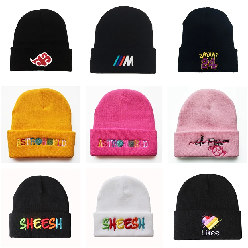 

New Autumn Winter Unisex Women's Hat Casual Men Acrylic Curled Skullies Hip Hop Bonnet Ski Cap Knitted Beanies