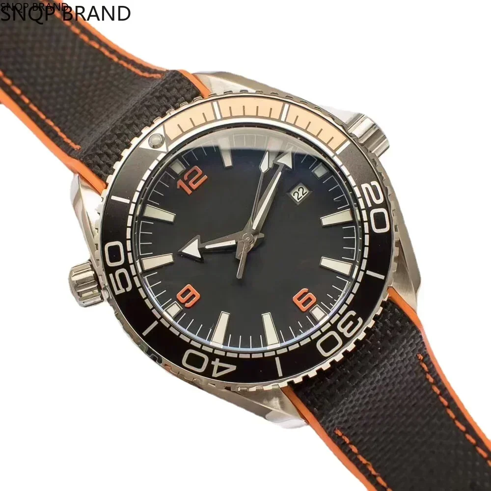 Роскошные новые мужские автоматические механические часы Canvas Orange Rubber Reloj Hombre