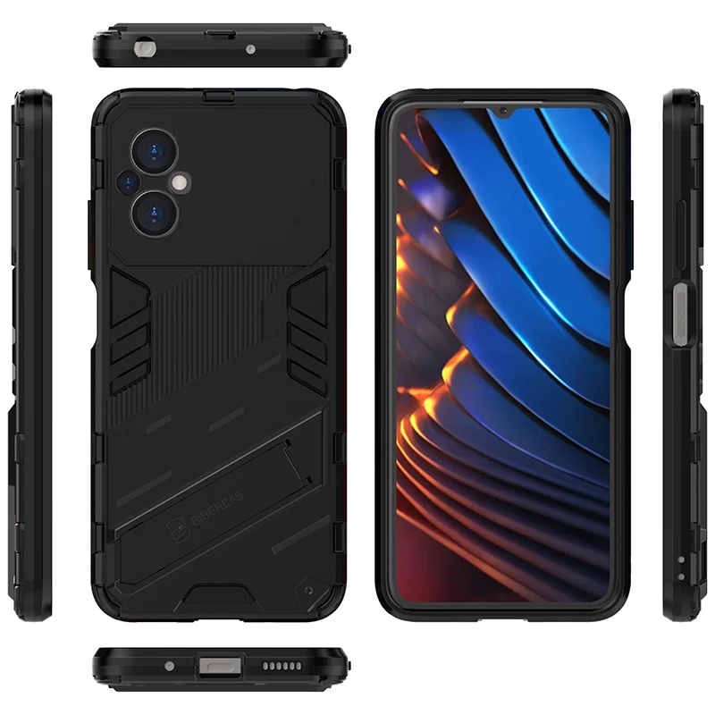 For Poco M5 Case Poco M5 Cover Coque Shell Fundas Armor Shockproof Hard Stand PC Phone Bumper For Poco M5