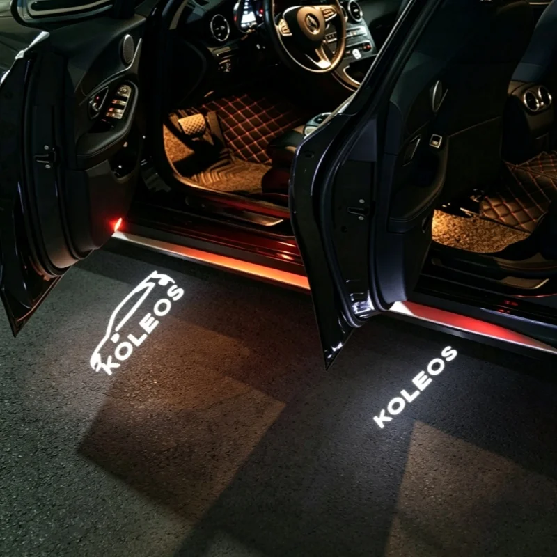 Фото Светодиодная подсветка дверей для Renault Koleos 2009-2022, проектор с эффектом тени, лампа для приветствия, подсветка дверей, аксессуары для автомобиля №1