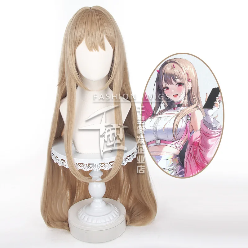 

Anime Game Cosplay Wig Heat Resistant Synthetic Light Brown Long Straight Hair Comic-Con Carnival Halloween Party Wigs + Wig Cap