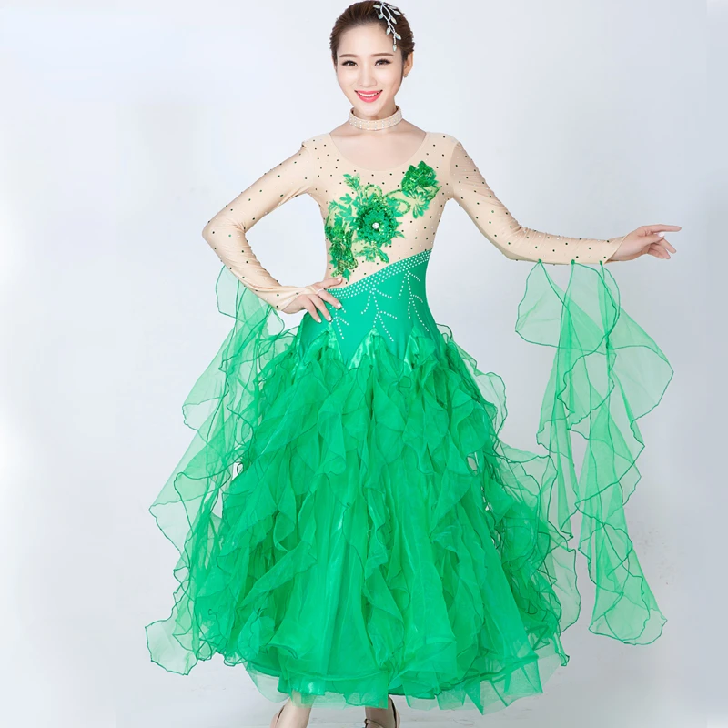 

Ladies Modern Standard Performance Dresses Ballroom Dance Competition Dress Tango Waltz Jazz Dancing Female Ballroom Dress