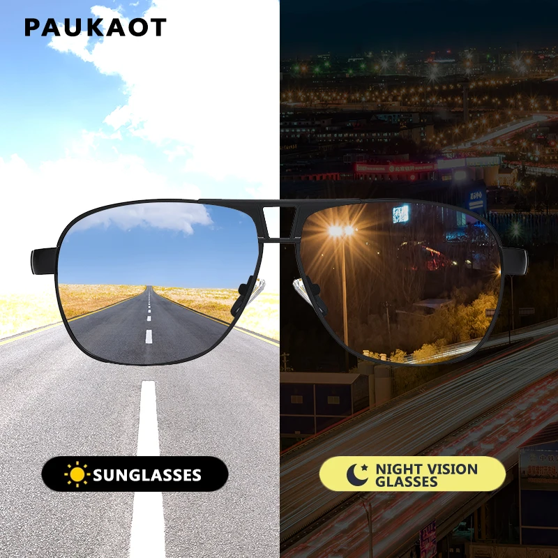 

Солнечные очки PAUKAOT поляризационные UV400 Мужские, фотохромные солнцезащитные аксессуары высокой четкости для вождения и рыбалки, 2022