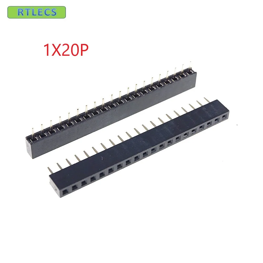 20 шт., 1x20 P, 20 контактов, 2,0 мм, штыревые разъемы PCB, однорядные прямые сквозные отверстия, изоляторы высотой 4,30 мм, Rohs Reach