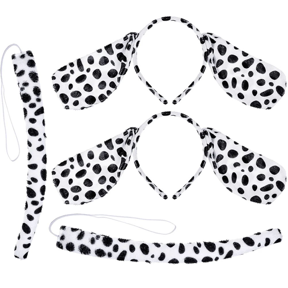 

4 Pcs Dalmatians Headband Party Prop Dog Cosplay Accessories Animal Costume Halloween Costumes Suit Ears Prom Supplies Tail