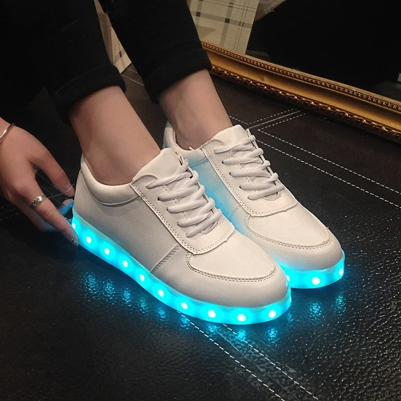 Size 27-46 Adult Unisex Womens&Mens 7 Colors Kid Luminous Sneakers Glowing USB Charge Boys LED Shoes Girls Footwear LED Slippers