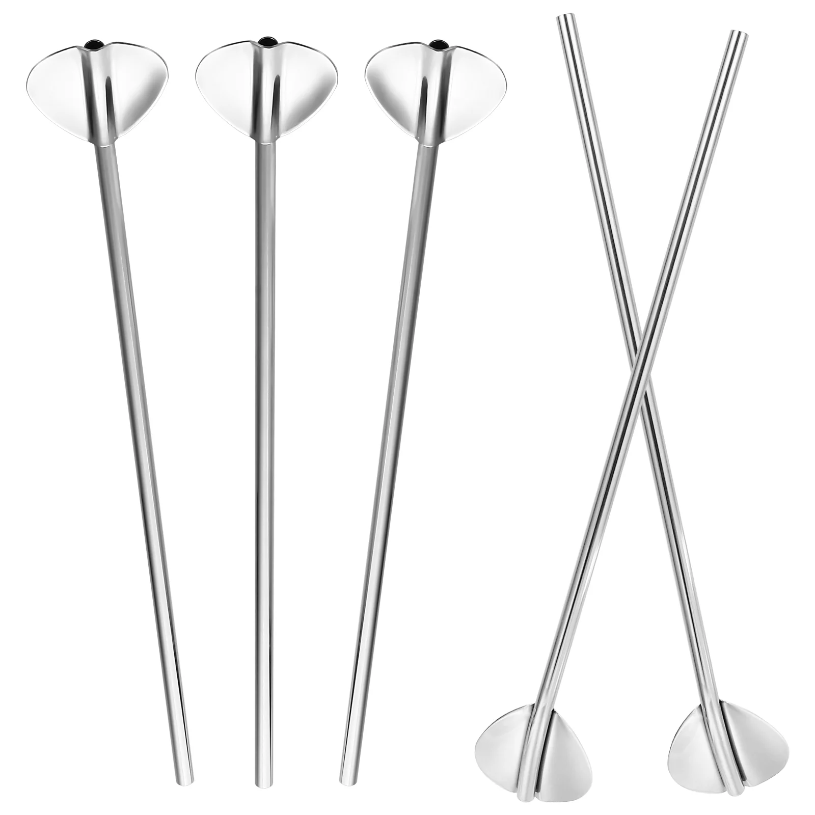 

Spoon Straws Straw Steel Stirring Stainless Metal Coffee Tea Drinking Filter Cocktail Swizzle Stirrer Drink Mixing Sticks