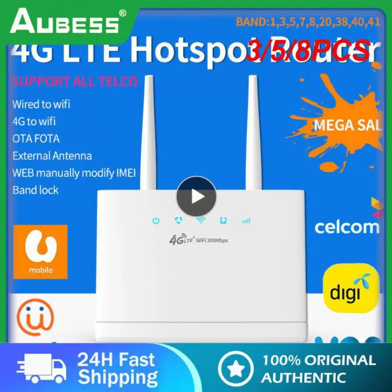 

3/5/8PCS Support 32 User Wireless Wifi Modem 4g Lte Router 4 Removable Antenna Internet Access Sim Router Hotspot