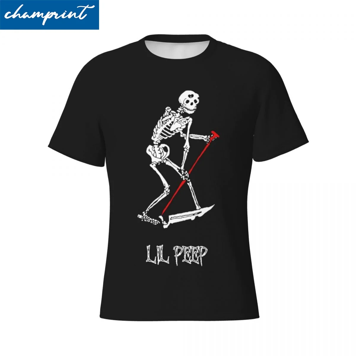 

Футболка Lil Peep Skeleton для мужчин и женщин, новый топ из полиэстера с круглым вырезом и коротким рукавом, с графическим принтом