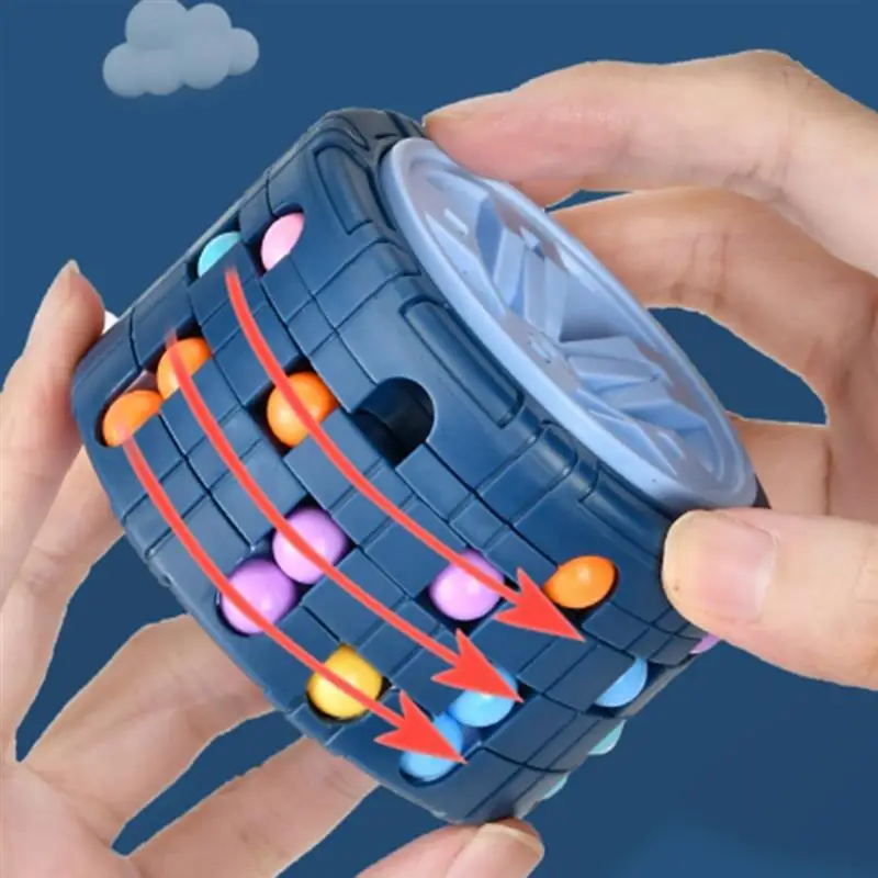 

3D цилиндрический куб игрушка волшебный бобовый гироскоп вращающийся слайд головоломка игры снятие стресса для детей Обучающие игрушки Монтессори для младенцев
