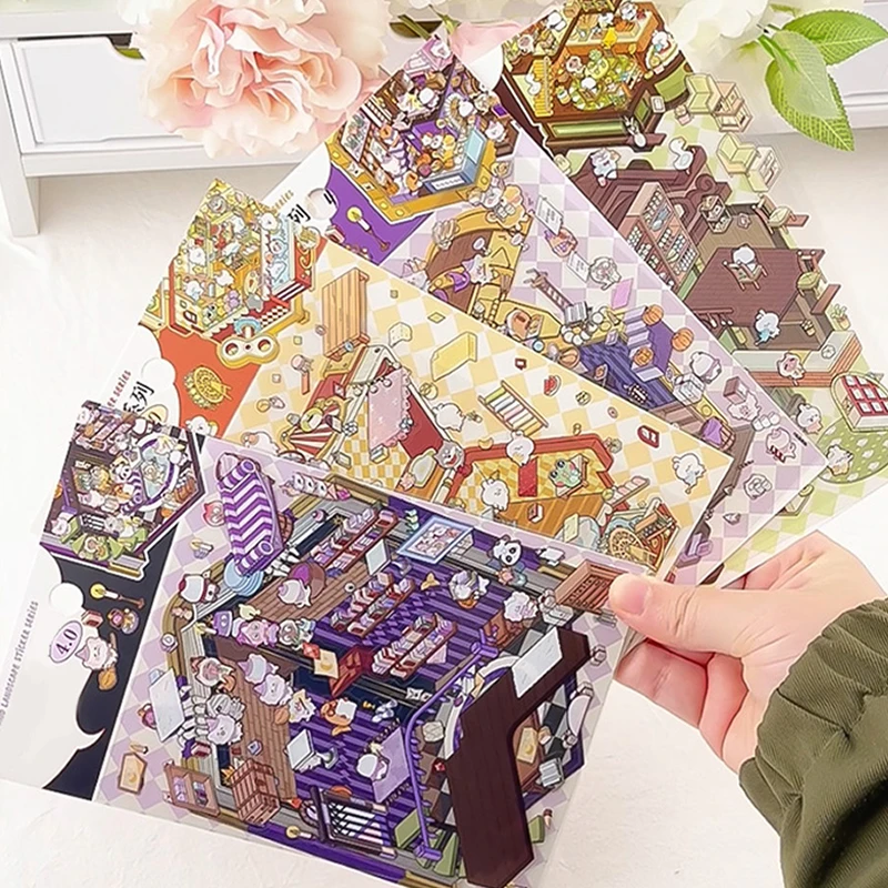 Mr. Paper креативные головоломки 3D пейзажные тематические наклейки для хранения