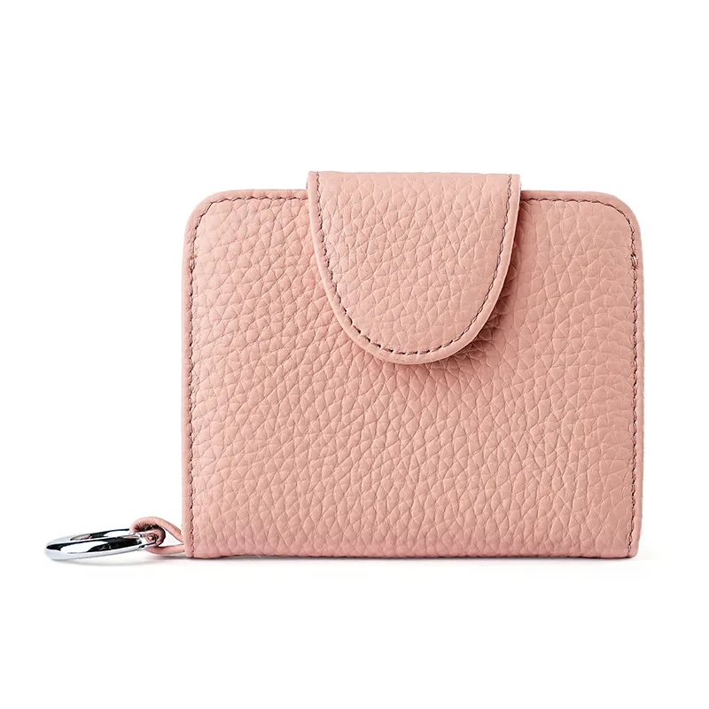 Женский кошелек из воловьей кожи короткий тонкий компактный бумажник