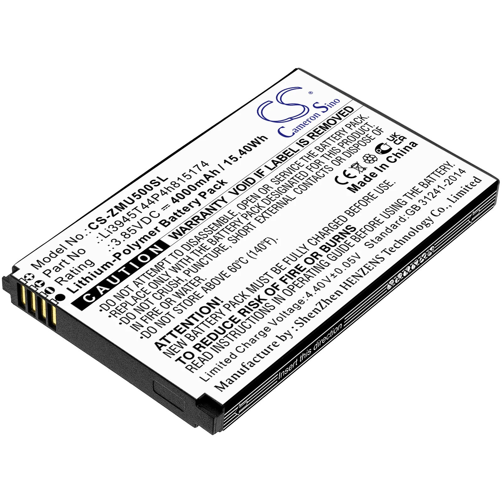 Аккумулятор для точки доступа CS для Telstra 5G Wi-Fi Pro ZTE MU500 MU501 подходит для Li3945T44P4h815174 литий-полимерный 3,85 В 4000 мАч