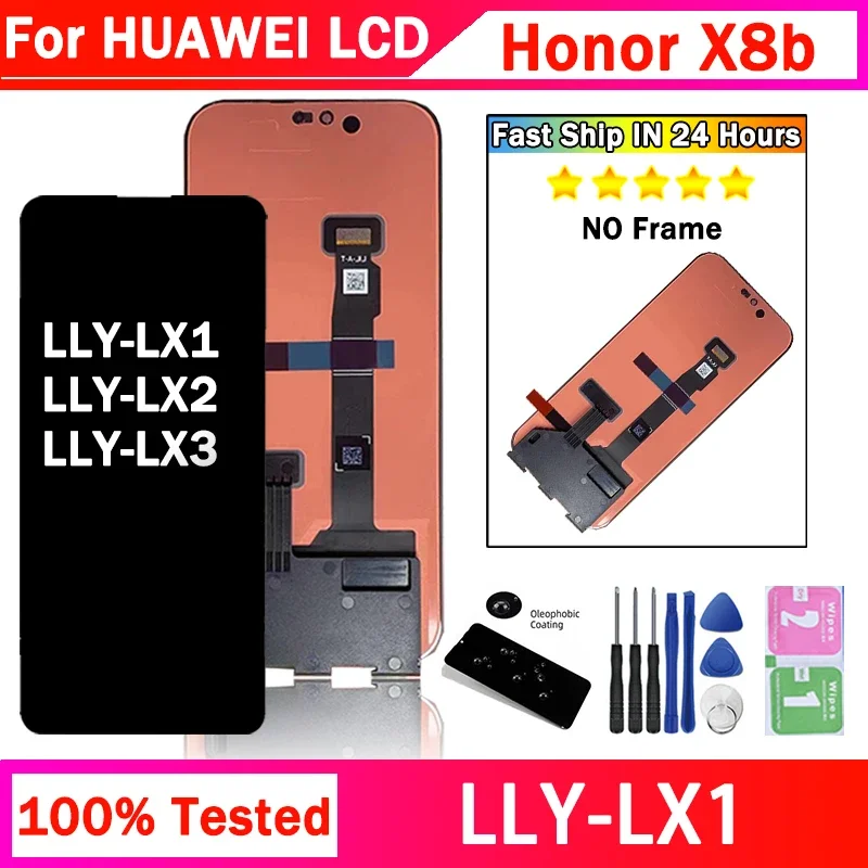 Фото GEFENSI LLY-LX1, LLY-LX2, LLY-LX3 Премиум ЖК-дисплей для Huawei Honor X8b Дисплей Сенсорный экран Дигитайзер Панель в сборе для HonorX8b LC №1