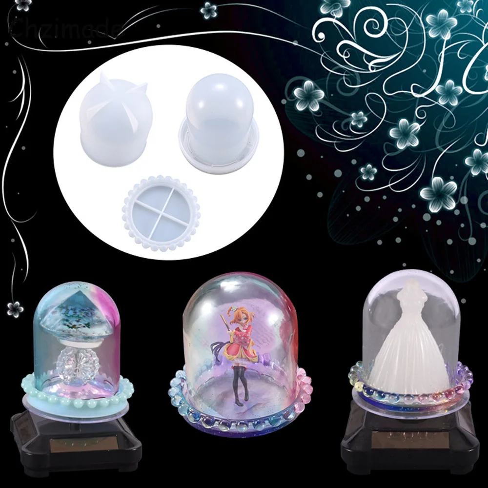 

Хрустальная эпоксидная смола Chzimade, 3 шт., силиконовая форма, многофункциональная Прозрачная крышка, чашка для игральных костей, силиконовые ...