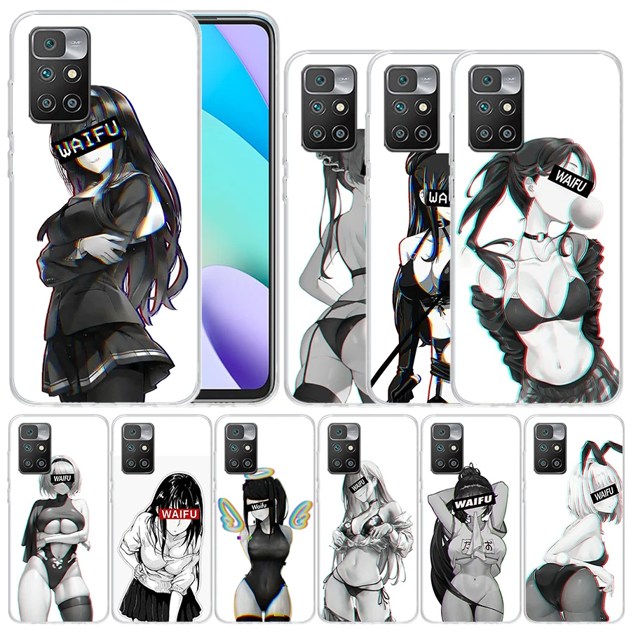 Мягкий чехол Sugoi Senpai аниме Waifu Sexy Girl Для Redmi 12 12C 10 10A 10C 9 9A 9C 9T с рисунком для телефона