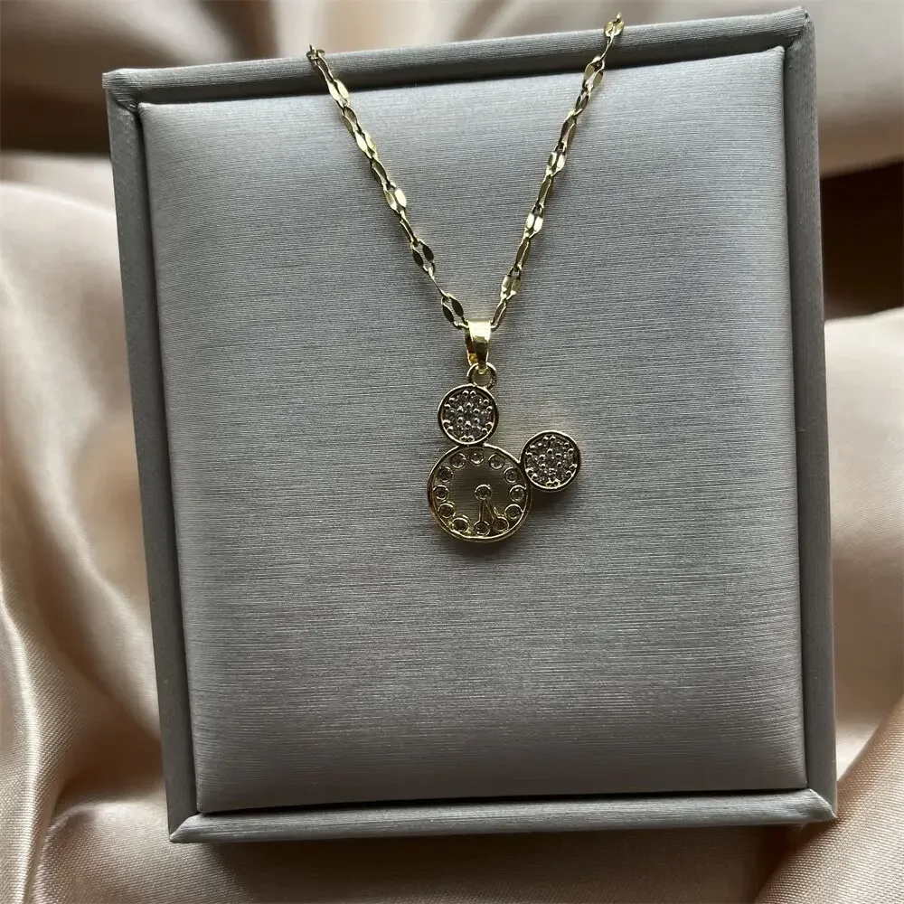 Ожерелье с подвеской в форме головы мыши из нержавеющей стали