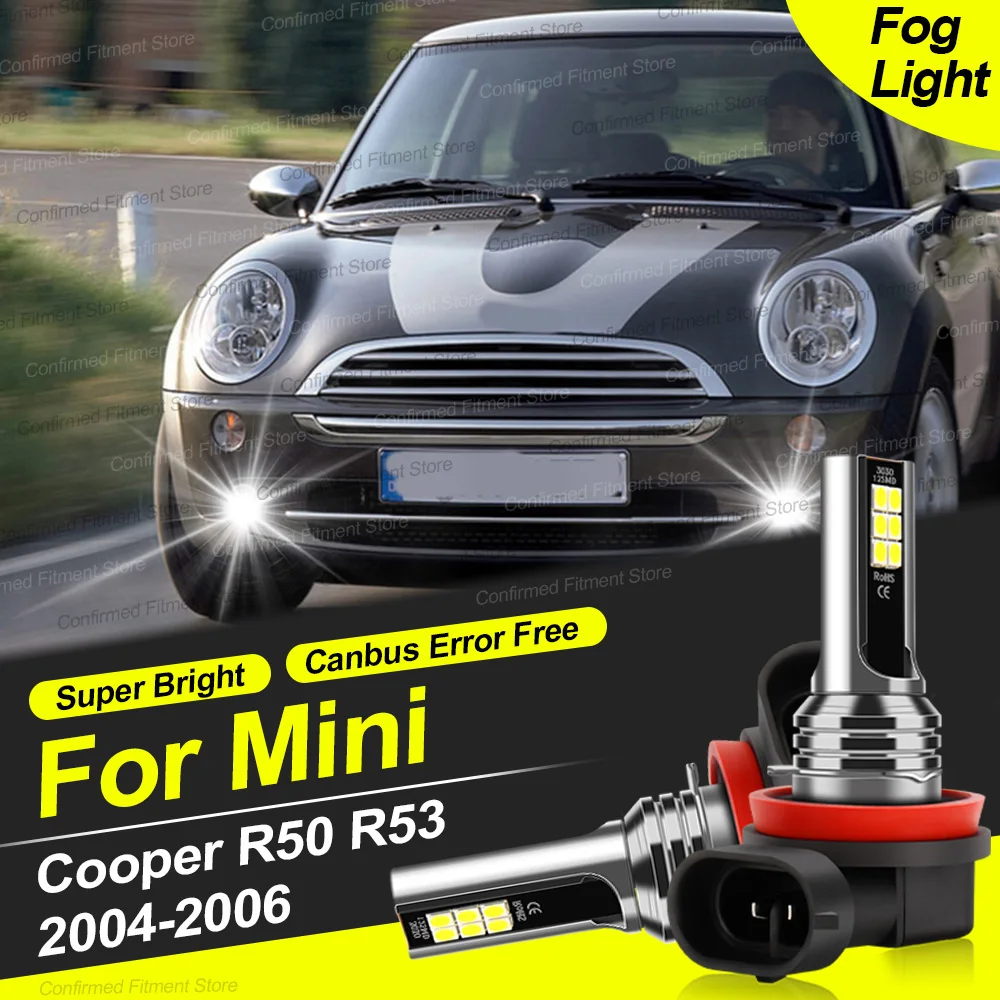 

2 шт. 200 Вт 6000 К супер яркие белые светодиодные лампы H11 Canbus без ошибок светодиодные передние противотуманные фары автомобиля для Mini Cooper R50 R53 2004-2006