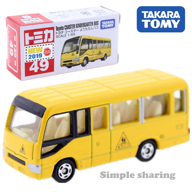 

Takara Tomy Tomica No.49 Toyota Coaster Kindergarten Bus Scale 1/89 Car Kids Toys Motor Vehicle Diecast Metal Model